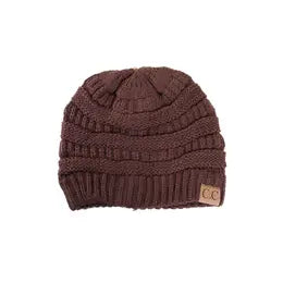 C.C Ribbed Solid Color Beanie