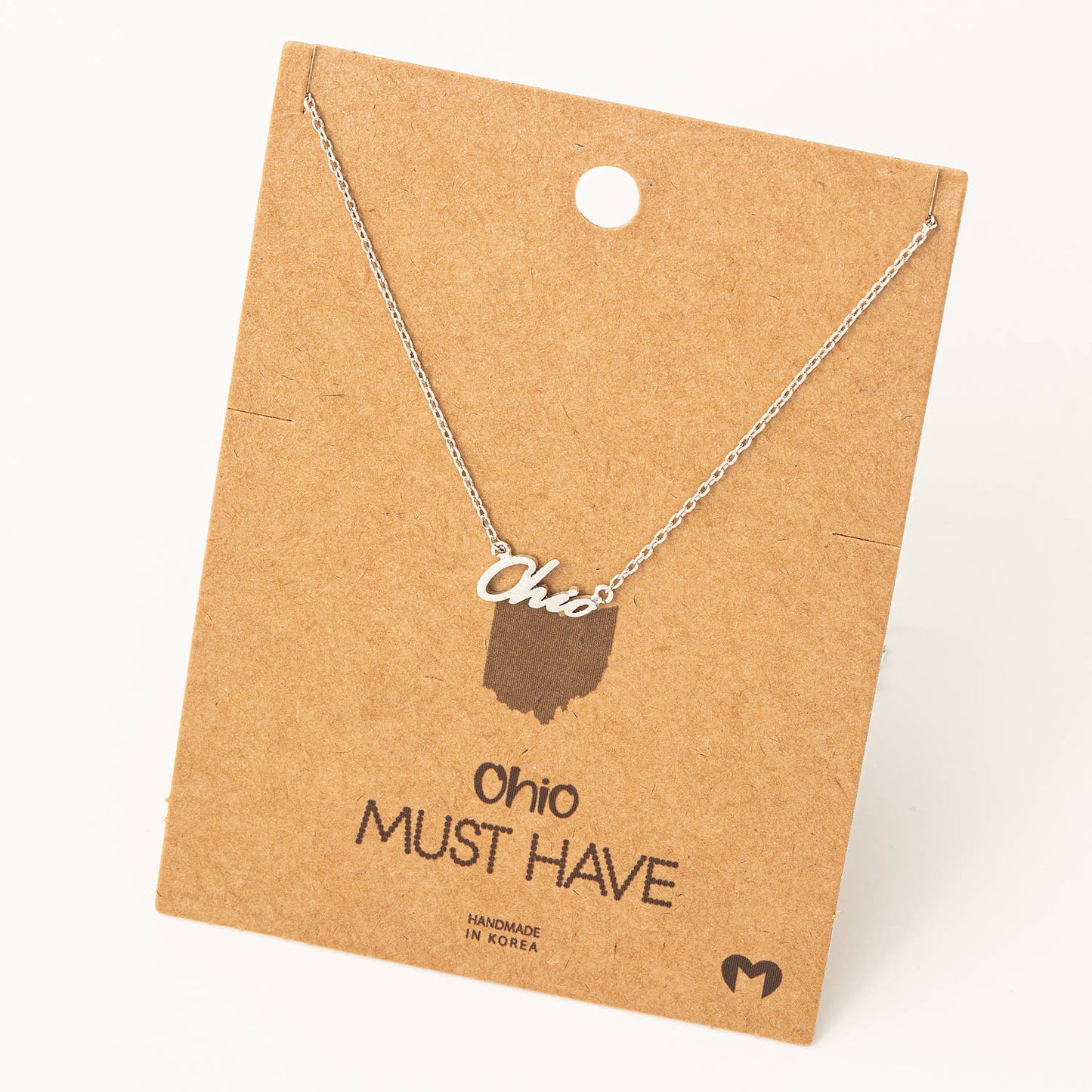 Handwritten Ohio Pendant Necklace