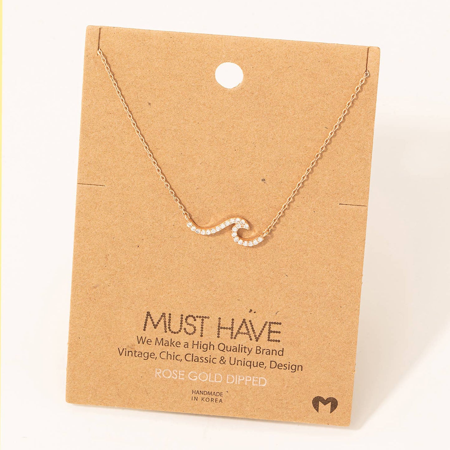 Pave Wave Pendant Necklace