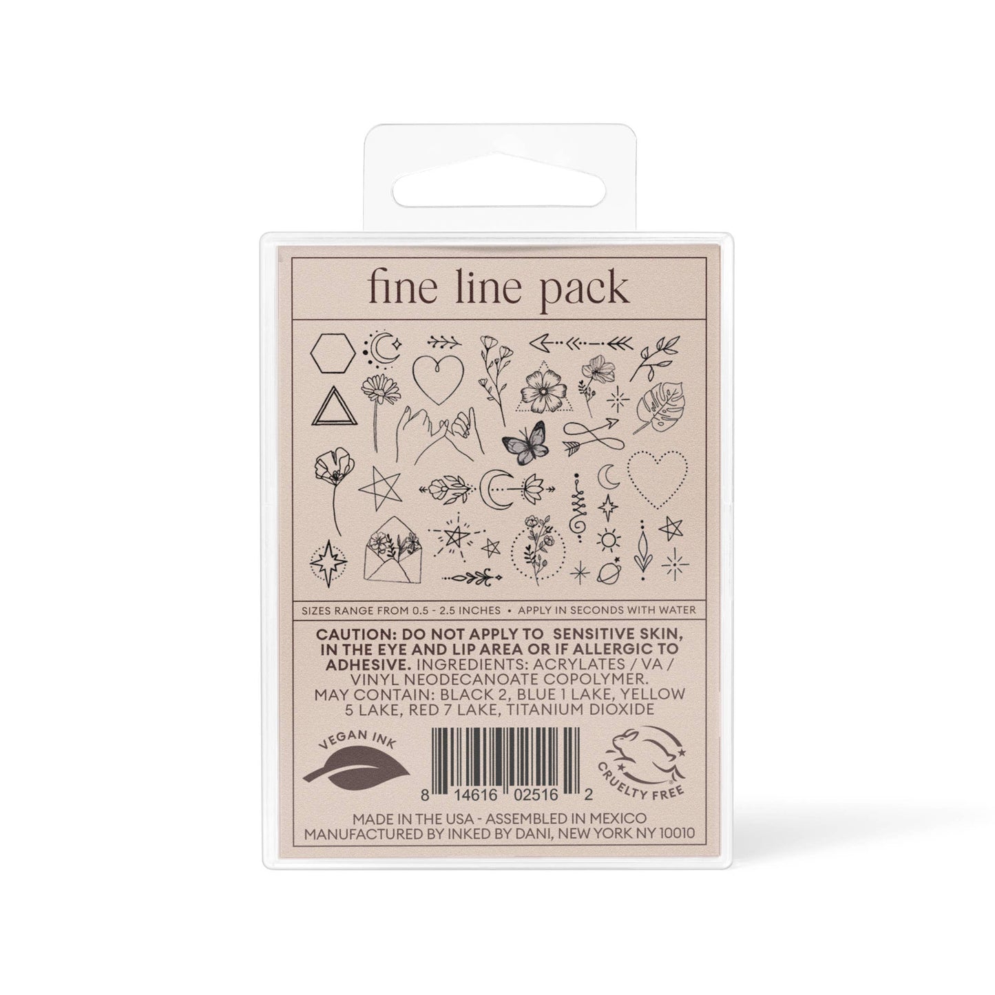 Fine Line Temporary Tattoo Pack