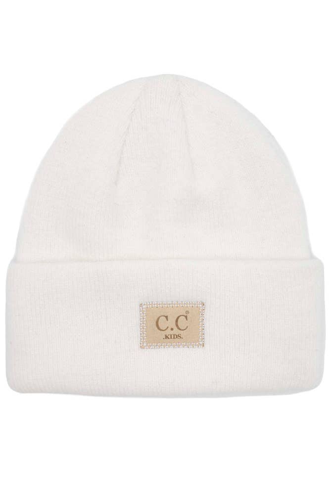 Kid's C.C Suede Patch Beanie Hat