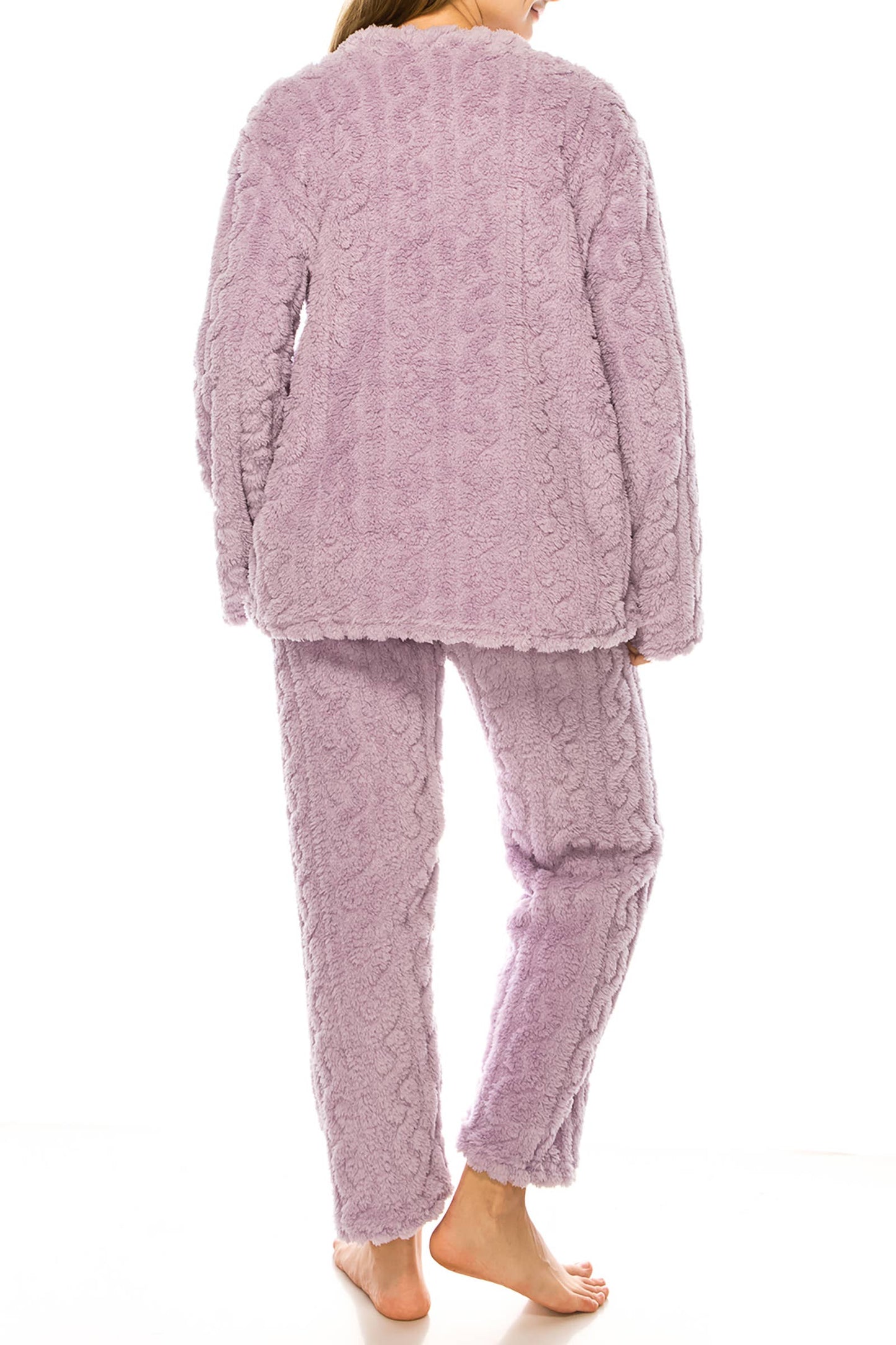 Lavender Sherpa Fleece Lounge Pajama Set