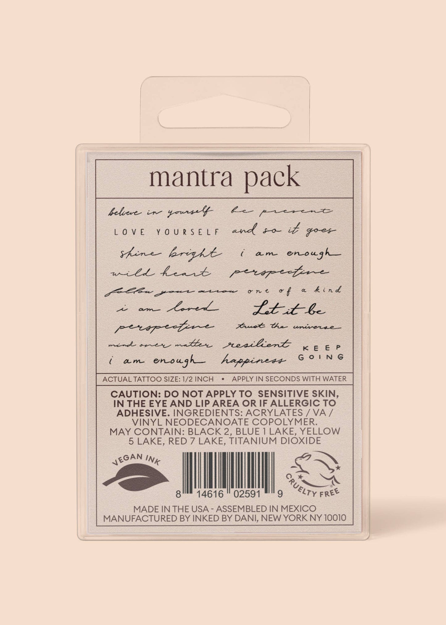 Mantra Temporary Tattoo Pack