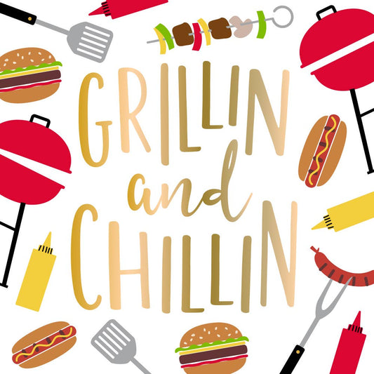 Grillin and Chillin Cocktail Napkins - 20ct