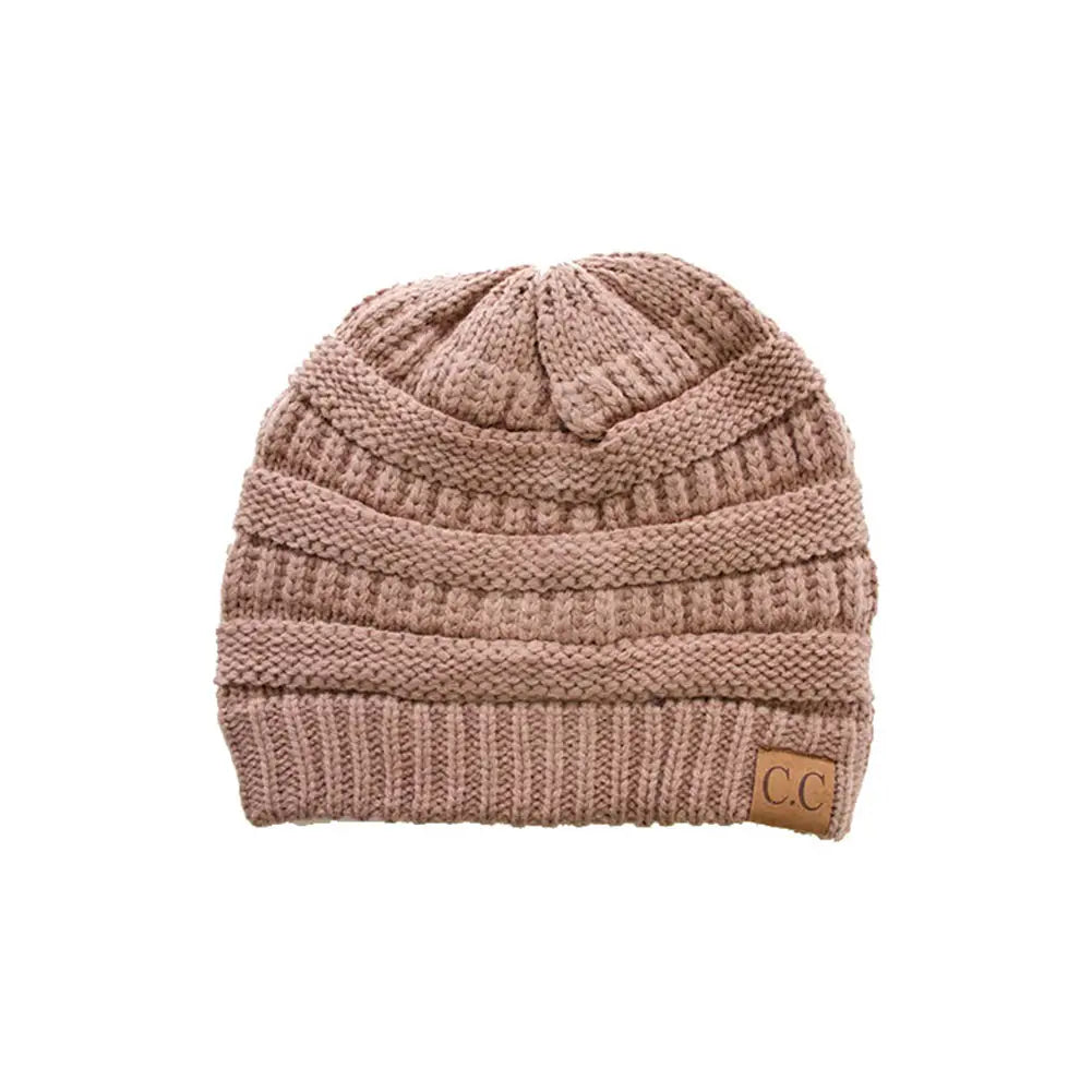 C.C Ribbed Solid Color Beanie