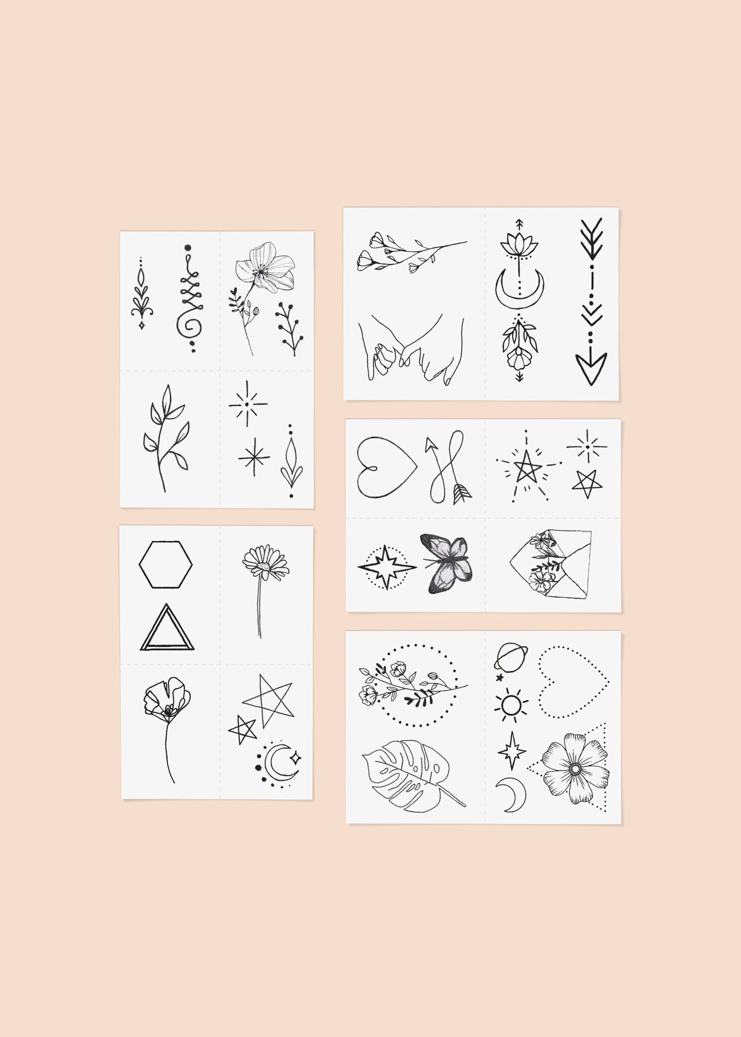 Fine Line Temporary Tattoo Pack