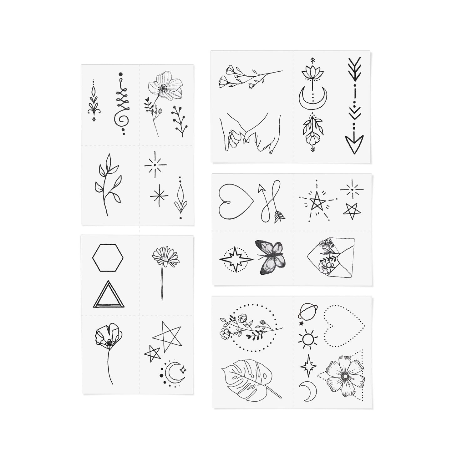 Fine Line Temporary Tattoo Pack