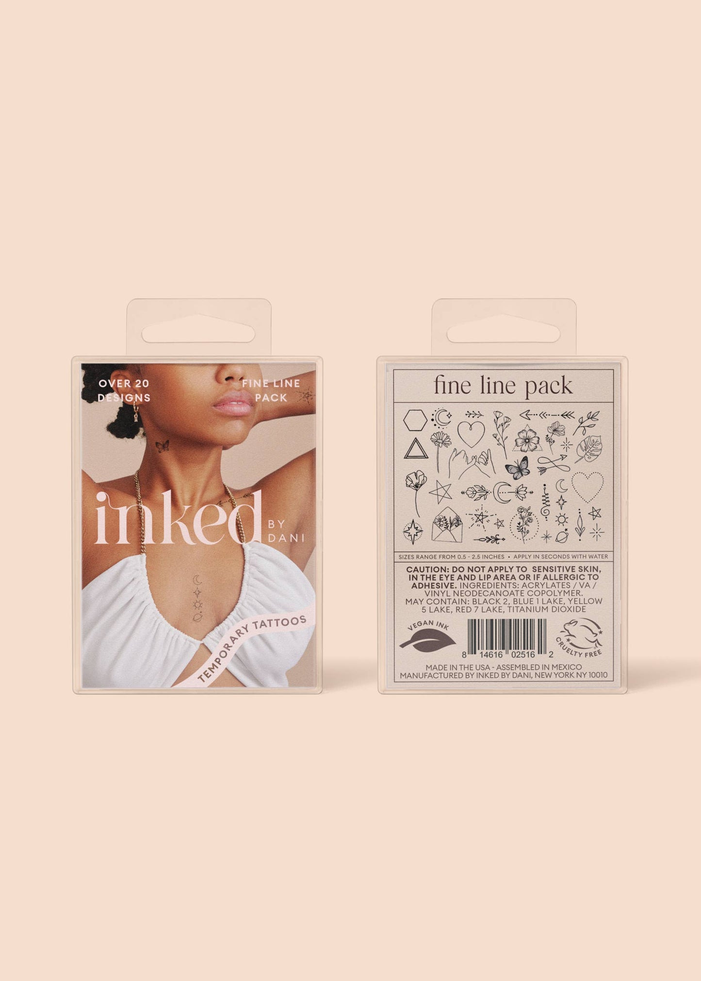 Fine Line Temporary Tattoo Pack