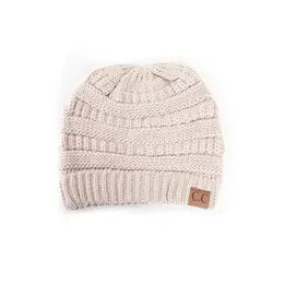 C.C Ribbed Solid Color Beanie