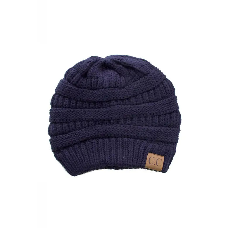 C.C Ribbed Solid Color Beanie