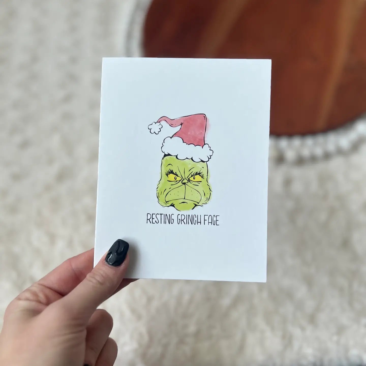 Resting Grinch Face Card