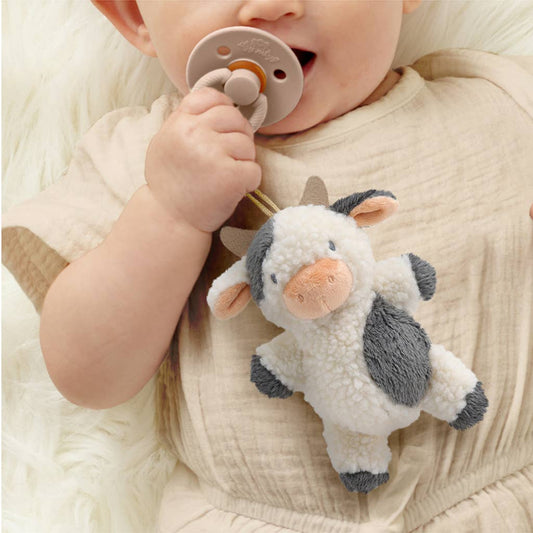 Cow Bitzy Pal Natural Rubber Pacifier & Stuffed Animal