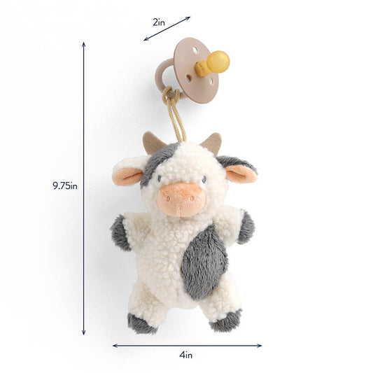 Cow Bitzy Pal Natural Rubber Pacifier & Stuffed Animal