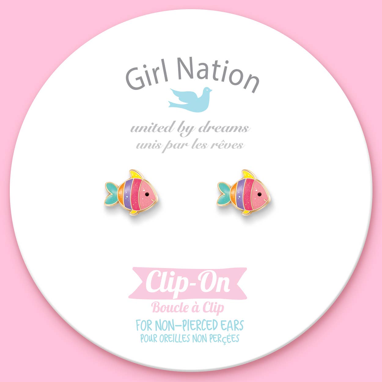 Glitter Rainbow Fish - Clip On Earrings