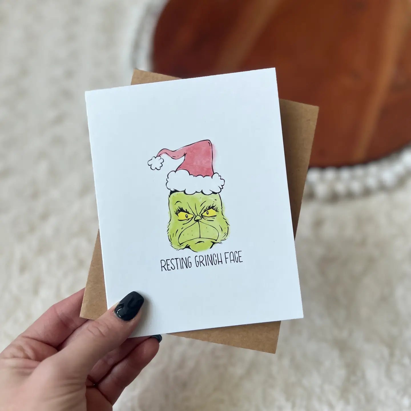 Resting Grinch Face Card