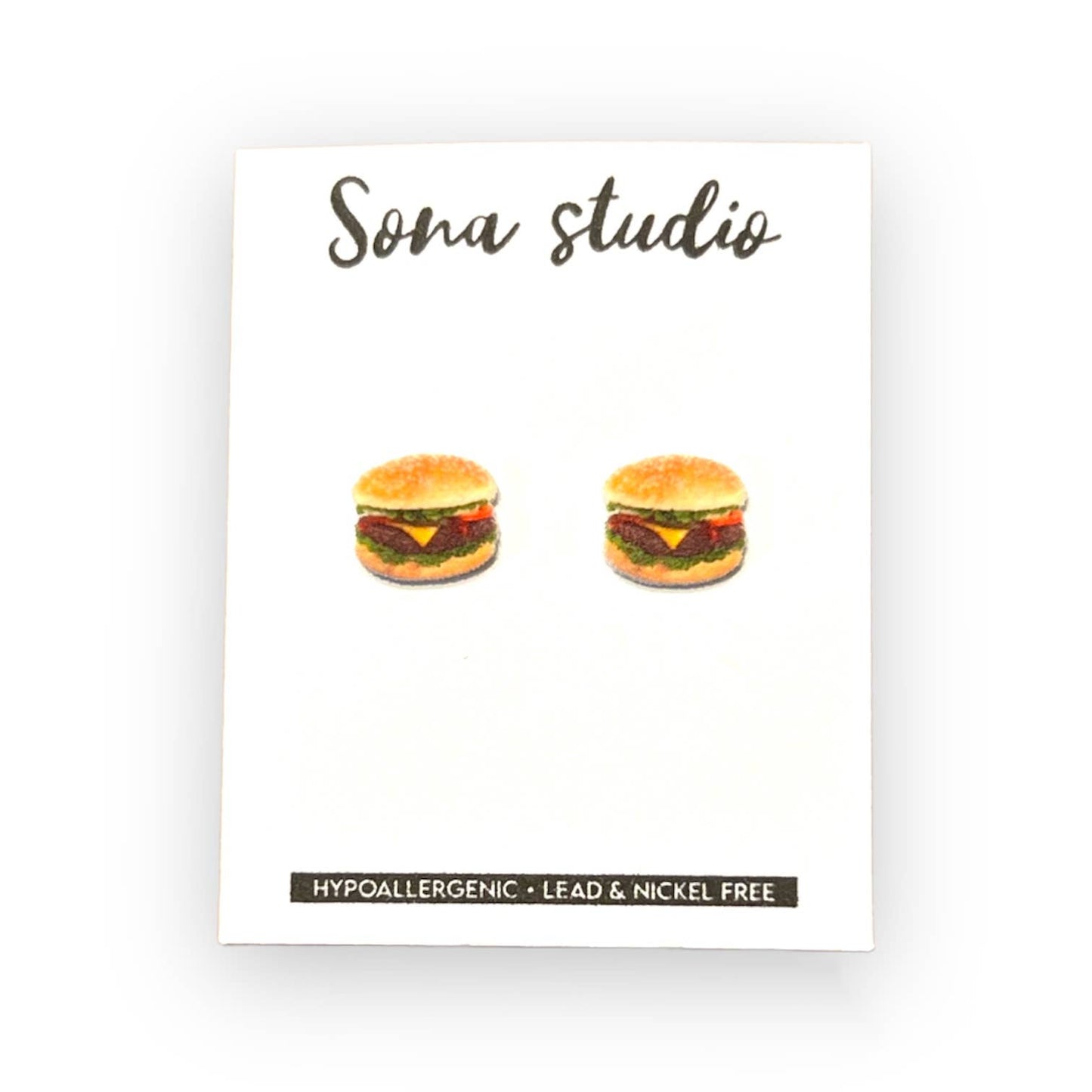 Burger Earrings