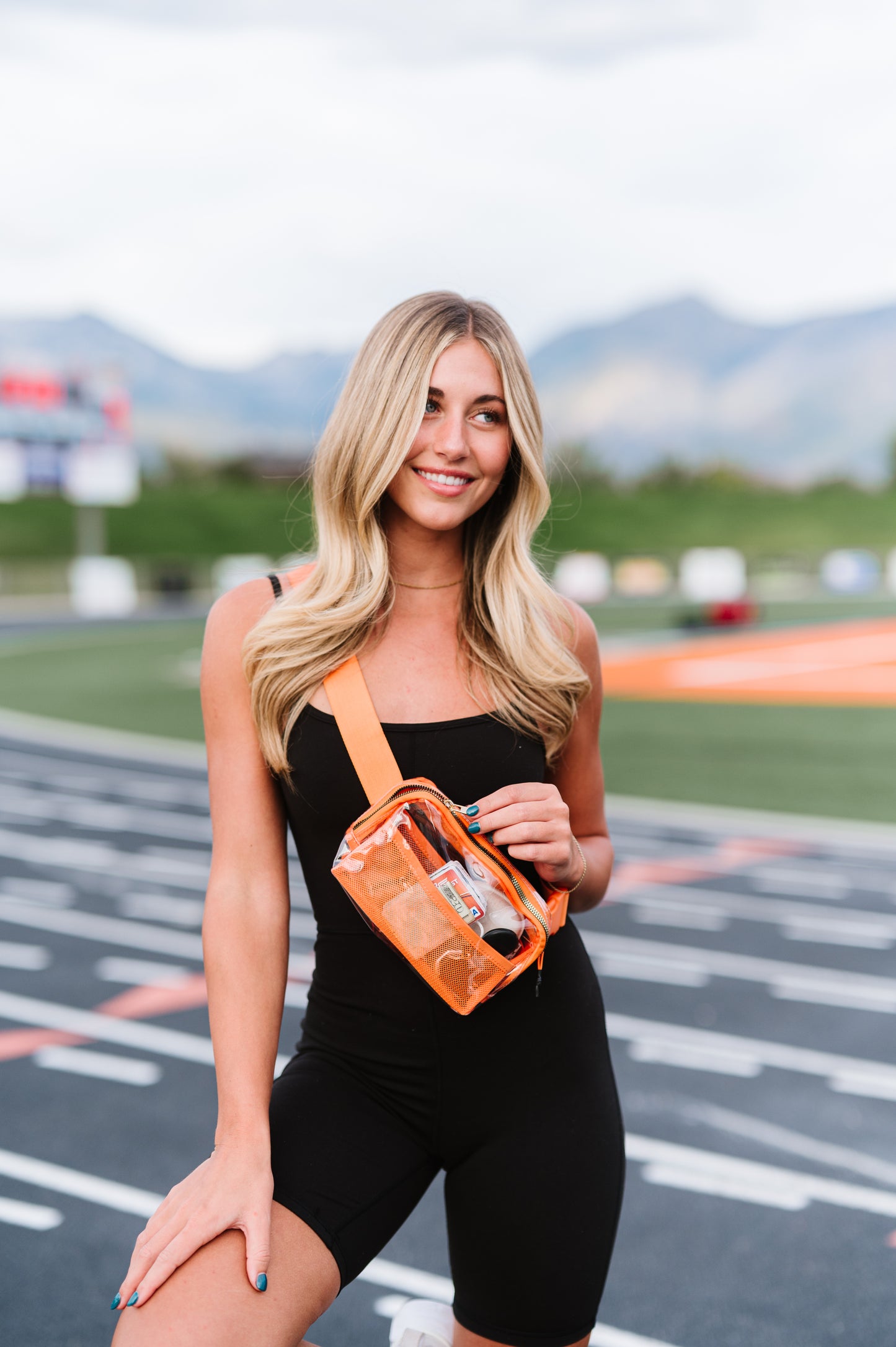 Stadium Clear Orange Shoulder Sling Belt Bag