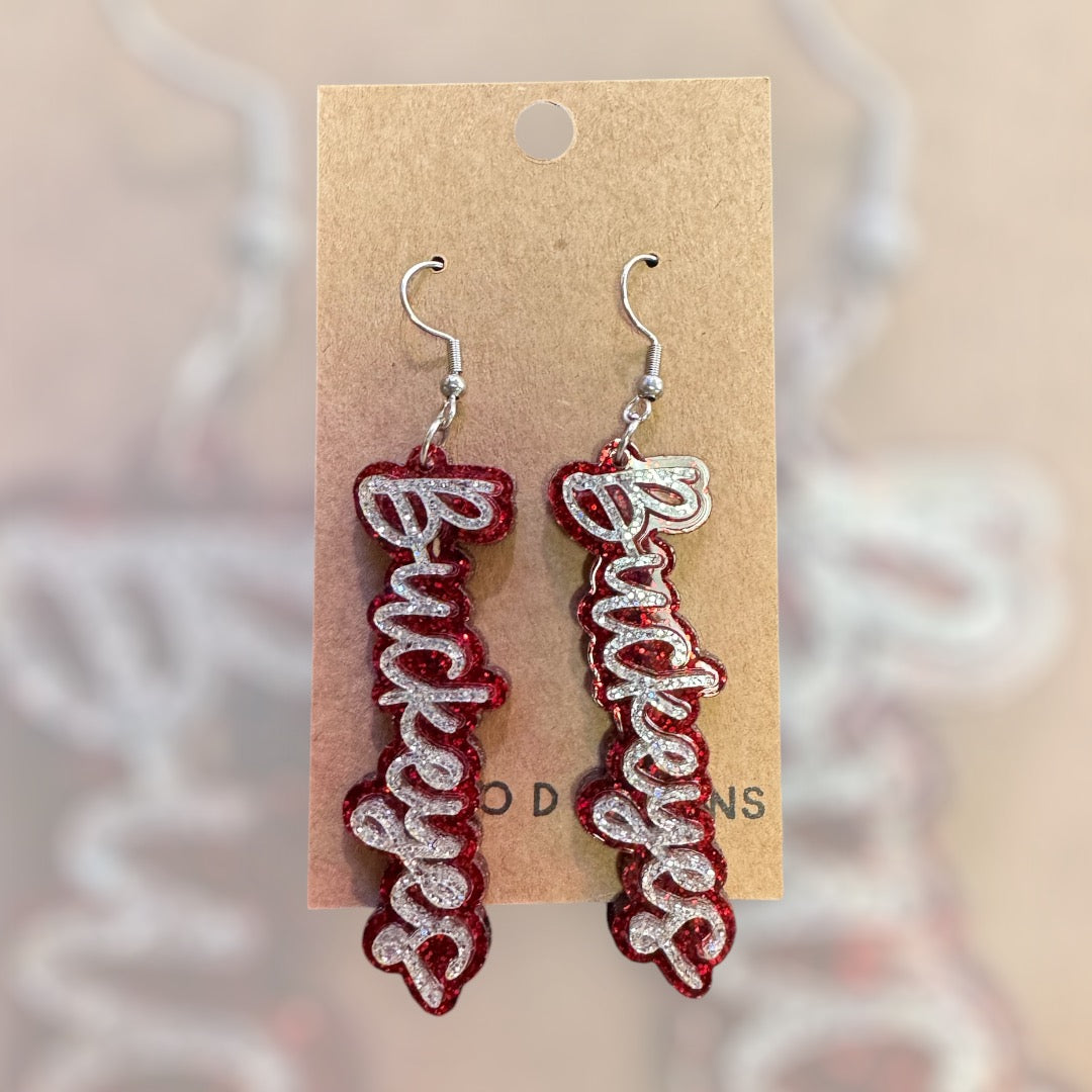 EARRINGS -  SCRIPT BUCKEYES