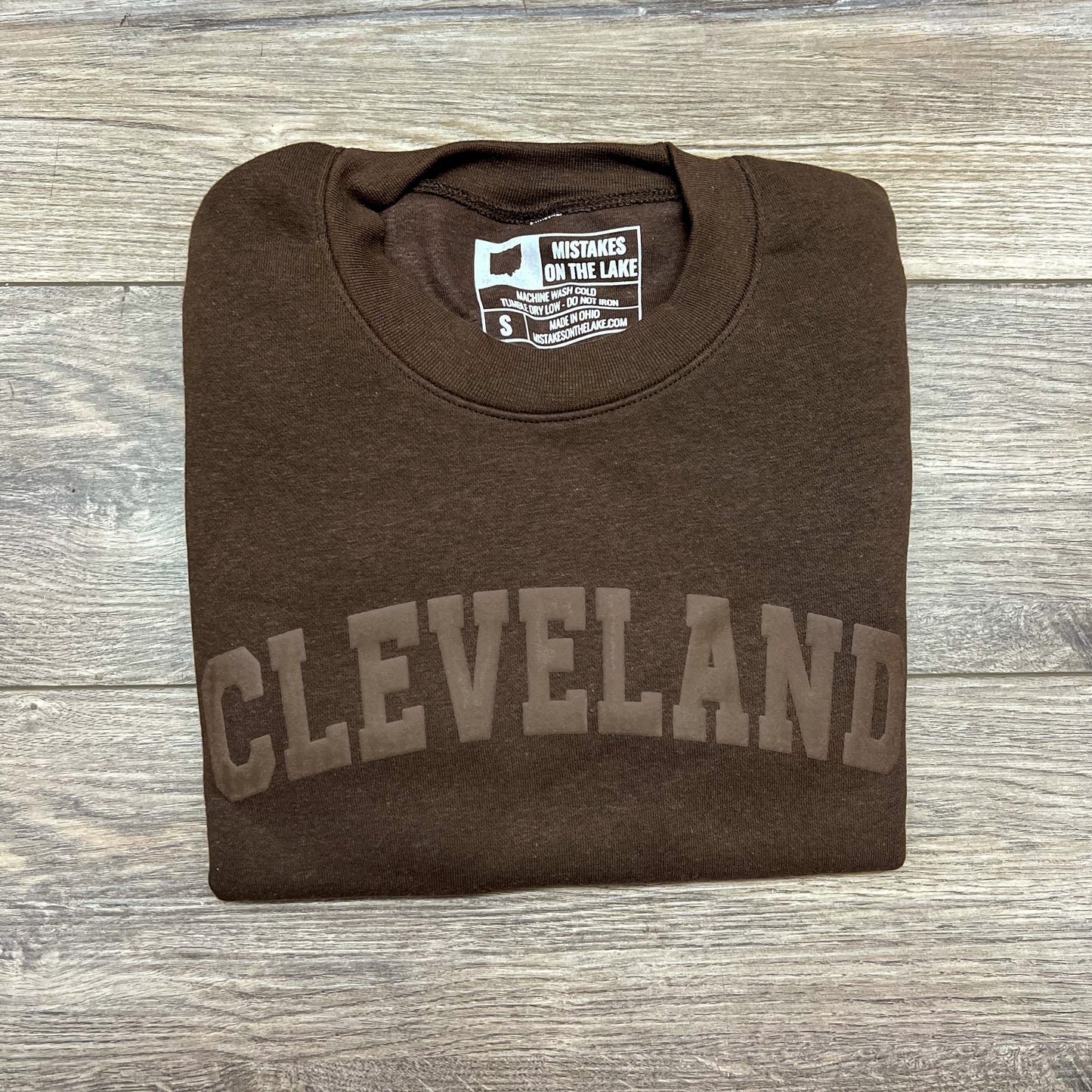 3D Puff Cleveland - Brown Crewneck