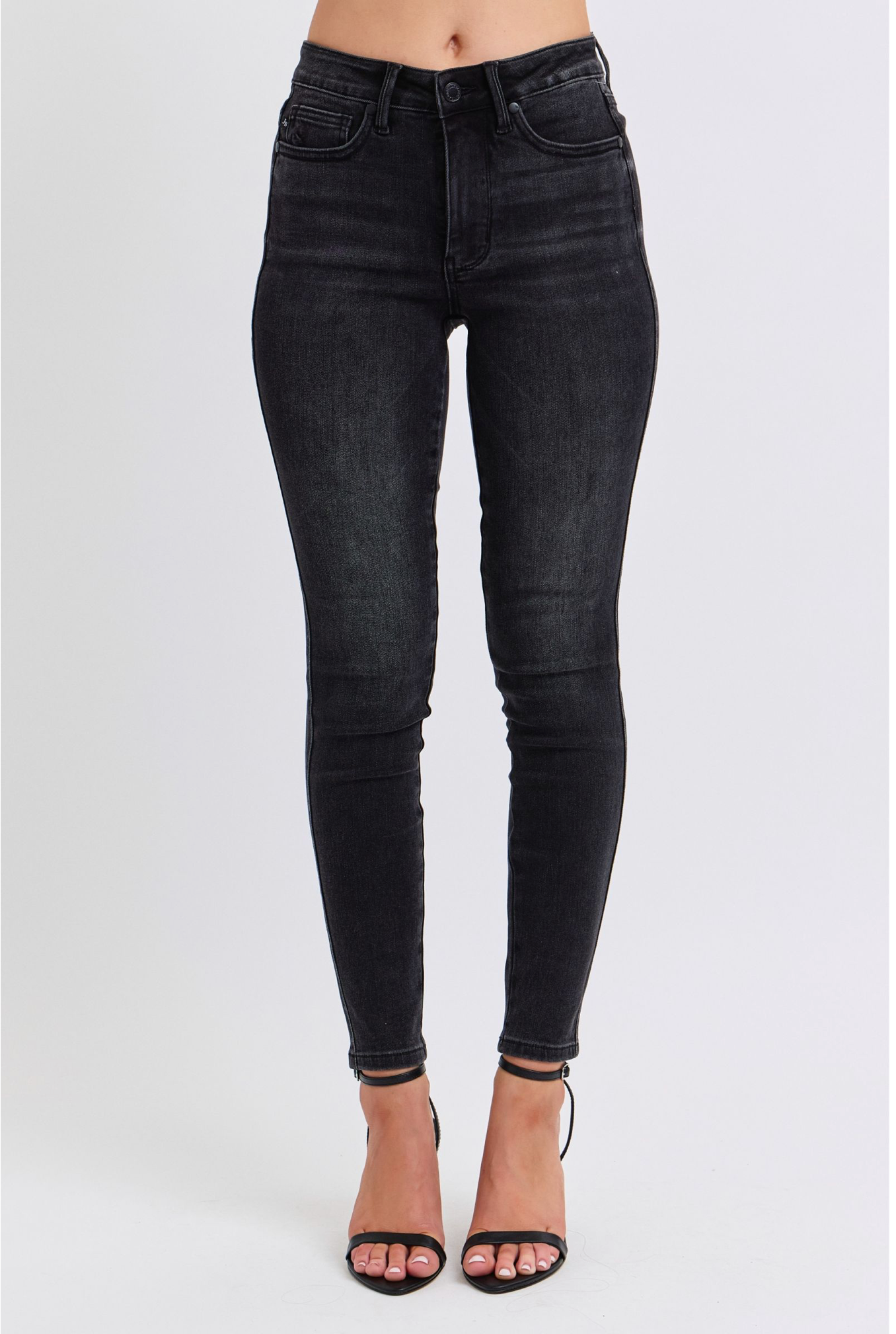 Judy Blue - Black Mid Rise Tummy Control Skinny