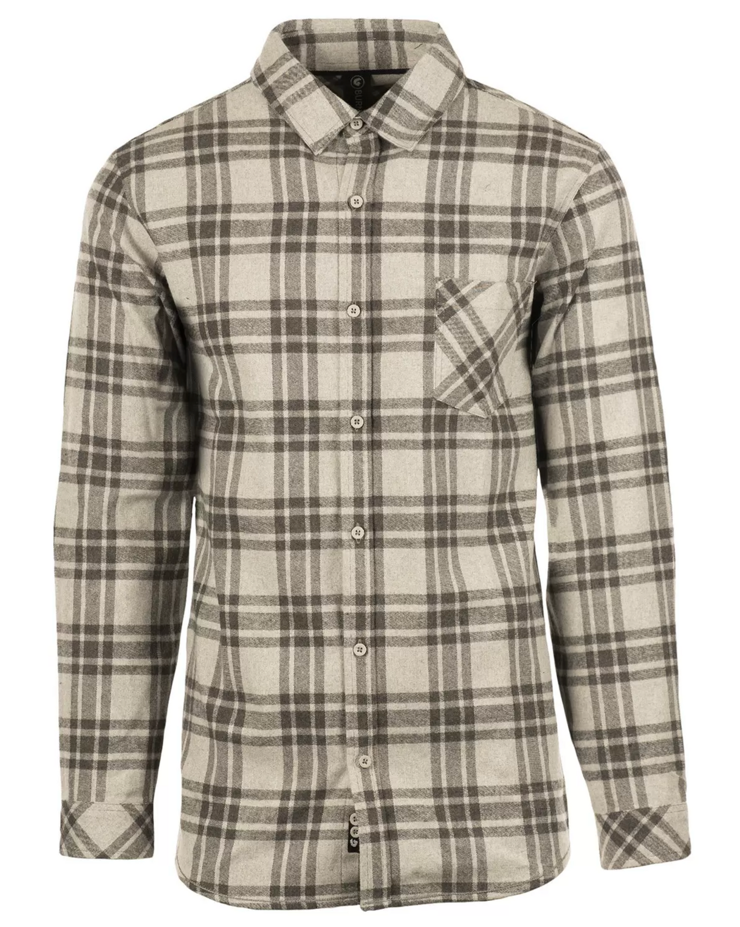 UNISEX GREY & BLACK BUTTON DOWN FLANNEL