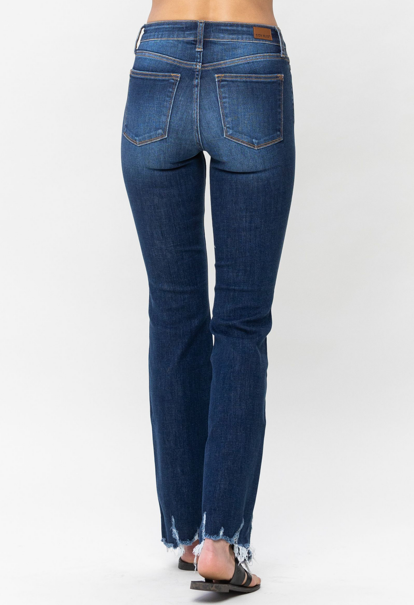 Judy Blue - Mid Rise Distressed Bottom Hem Bootcut