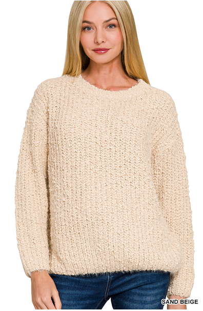 SAND BEIGE BRUSHED SWEATER