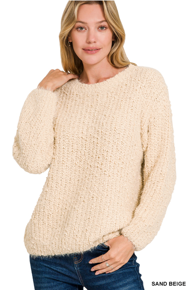 SAND BEIGE BRUSHED SWEATER