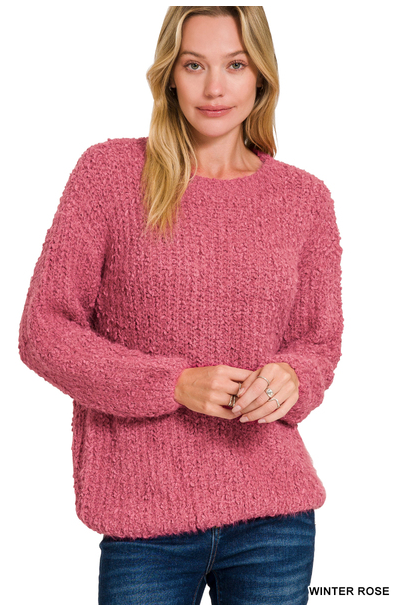 WINTER ROSE BRUSHED SWEATER