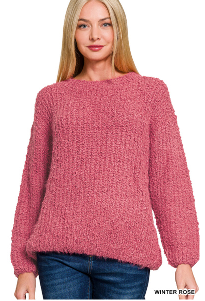 WINTER ROSE BRUSHED SWEATER