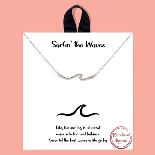 Wave Charm Necklace