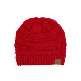 C.C Ribbed Solid Color Beanie