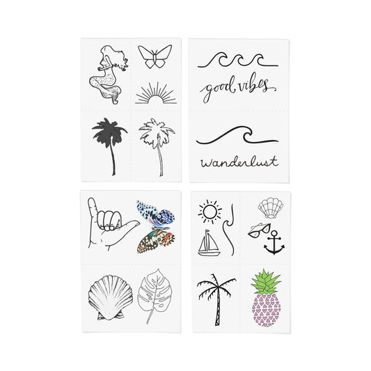 Beach Bum Temporary Tattoo Pack