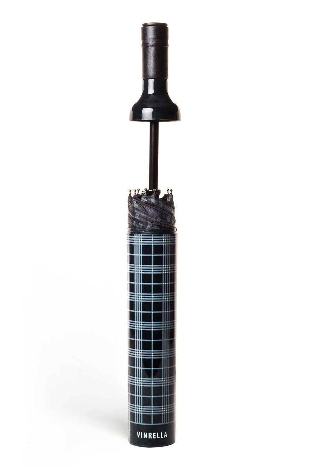 Black Plaid Bottle Umbrella