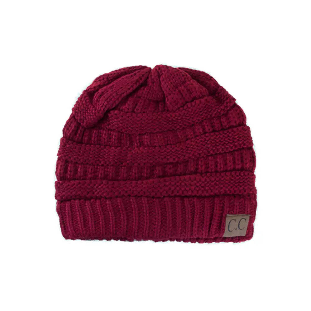 C.C Ribbed Solid Color Beanie