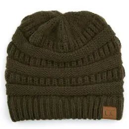 C.C Ribbed Solid Color Beanie