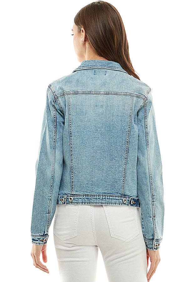 Ladies Casual Denim Jacket - Light Wash