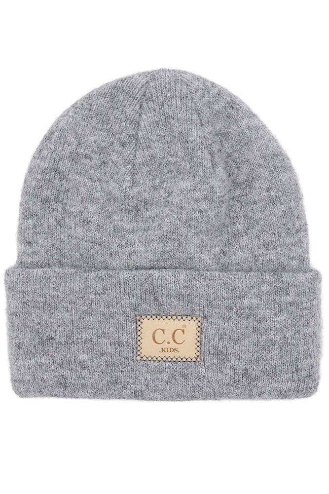 Kid's C.C Suede Patch Beanie Hat