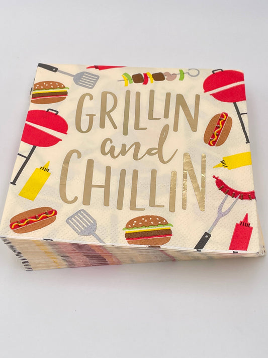 Grillin and Chillin Cocktail Napkins - 20ct