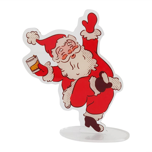 Santa Drinking Bourbon Shelf Home Decor - Acrylic