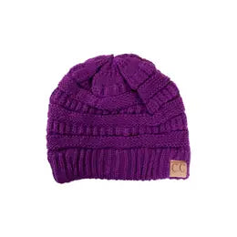 C.C Ribbed Solid Color Beanie