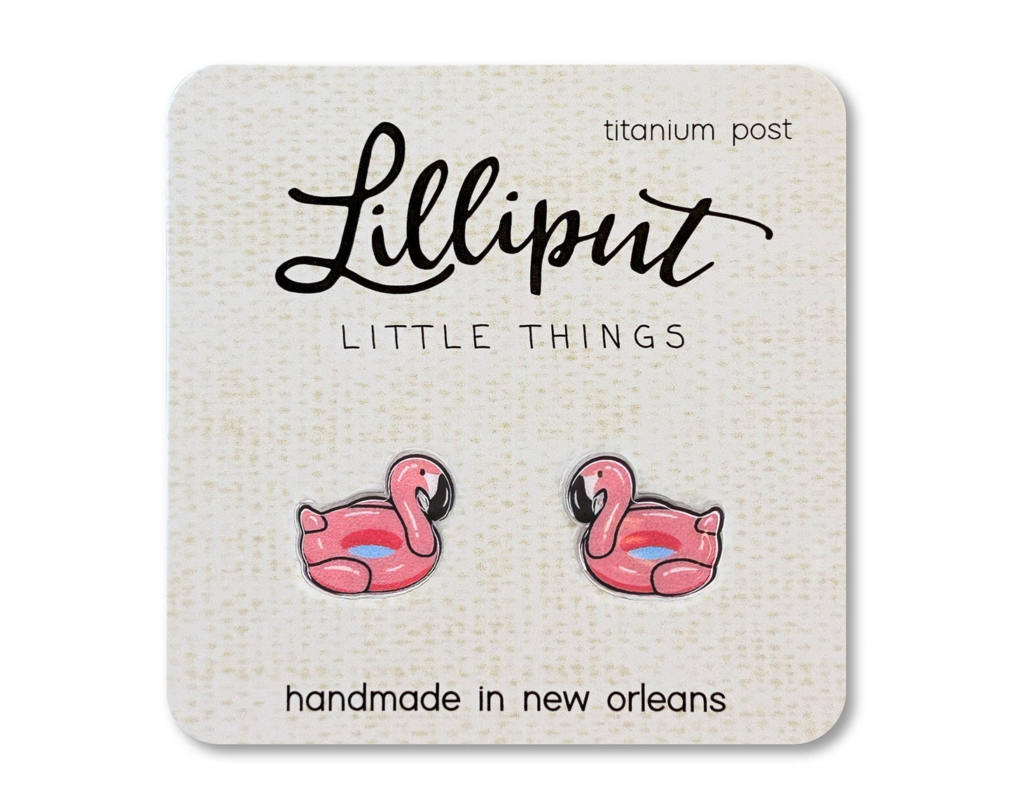 Flamingo Pool Floaty Earrings