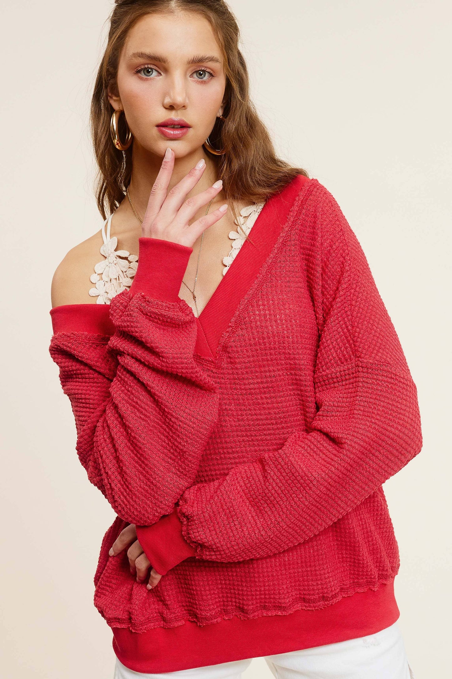 Waffle Knit Long Sleeve