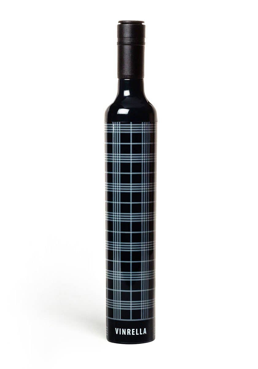 Black Plaid Bottle Umbrella