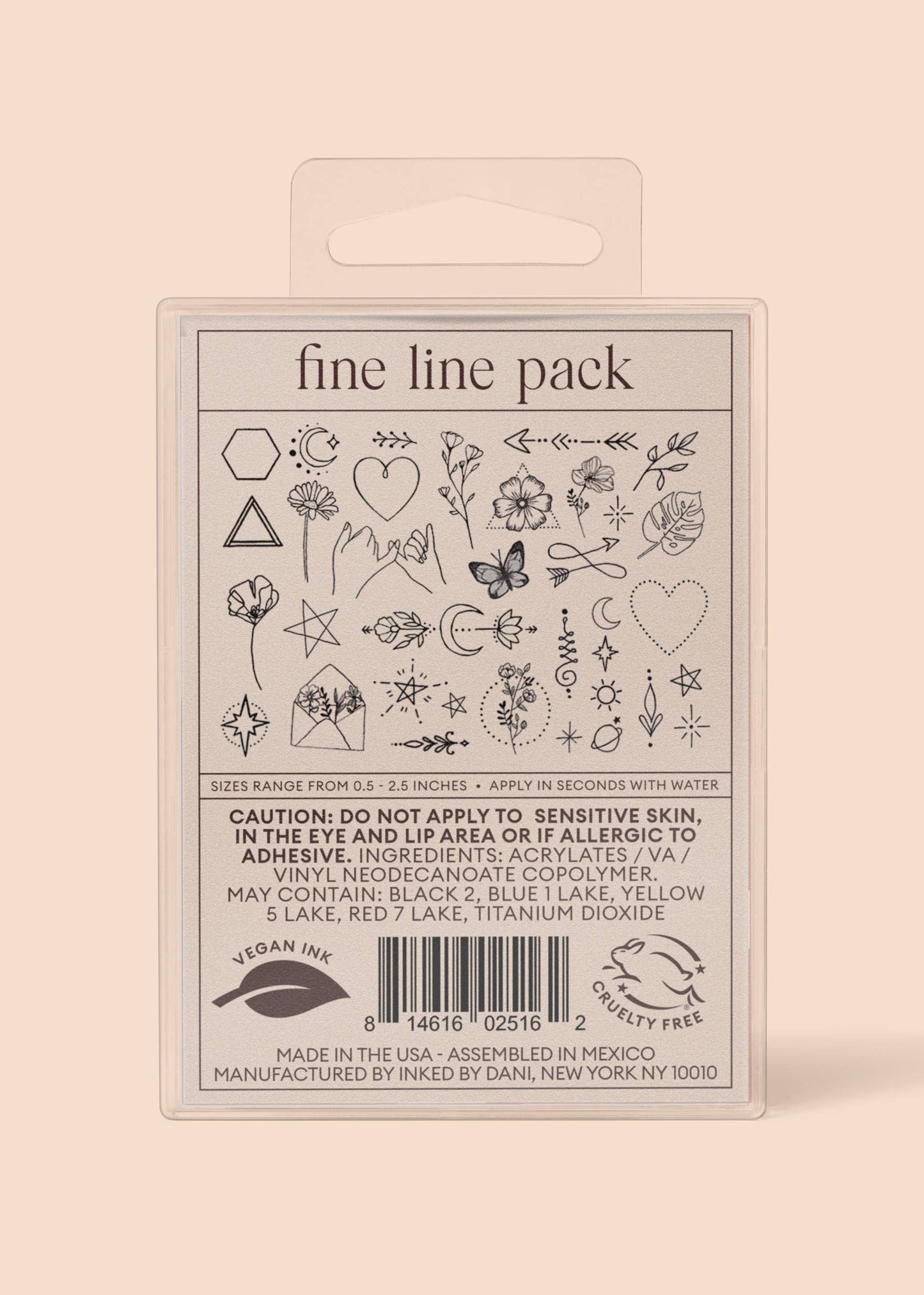 Fine Line Temporary Tattoo Pack