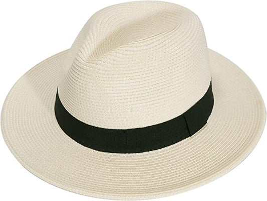 White Panama Straw Beach Hat