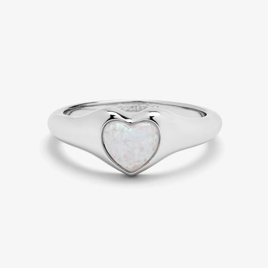 HEART SIGNET RING - SILVER