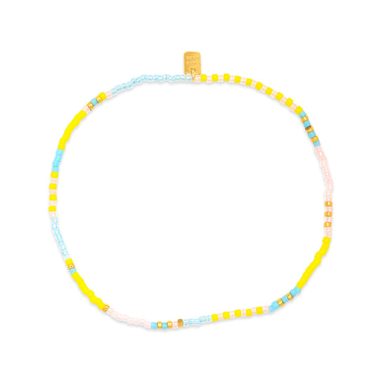 Sunset Beach Seed Bead Gold Anklet