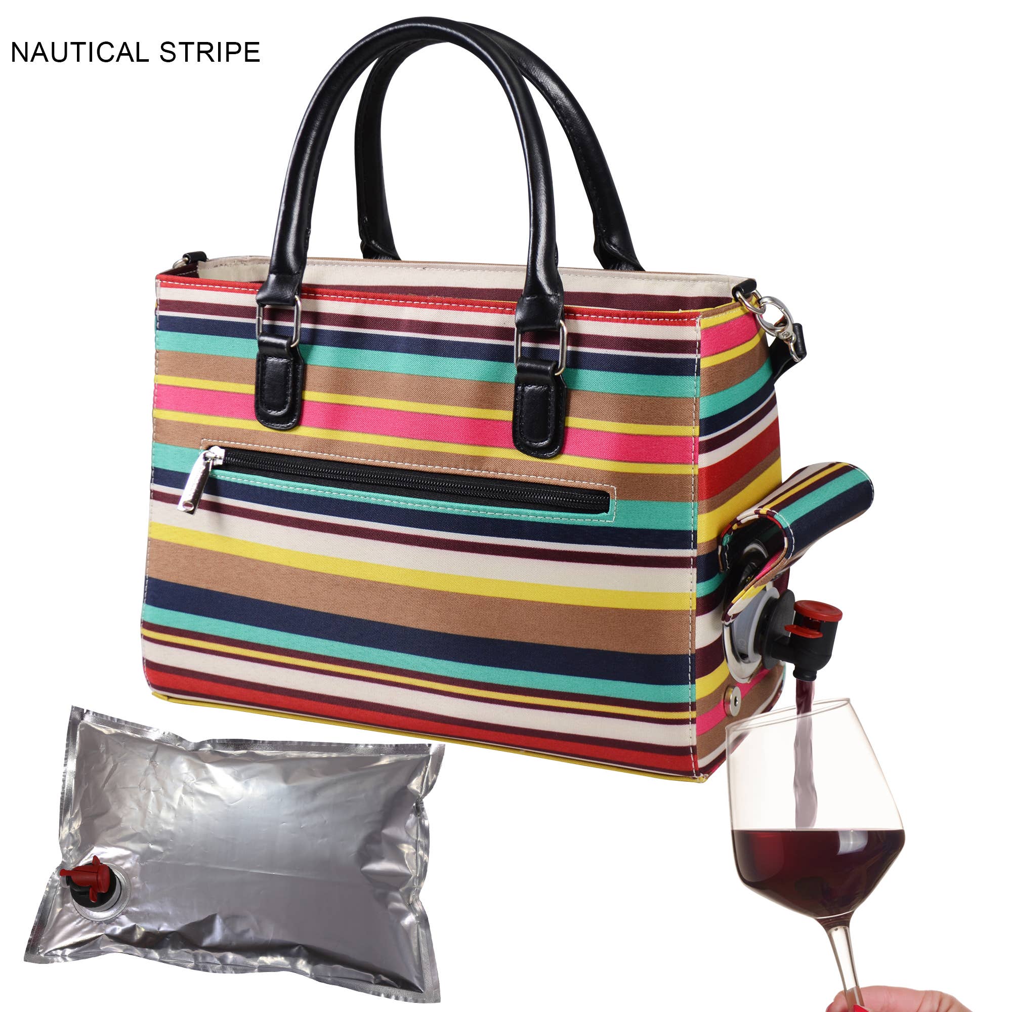 City Tote Bag Canvas Wine Purse With Hidden Spout And Dispenser Flask |  Fruugo SA