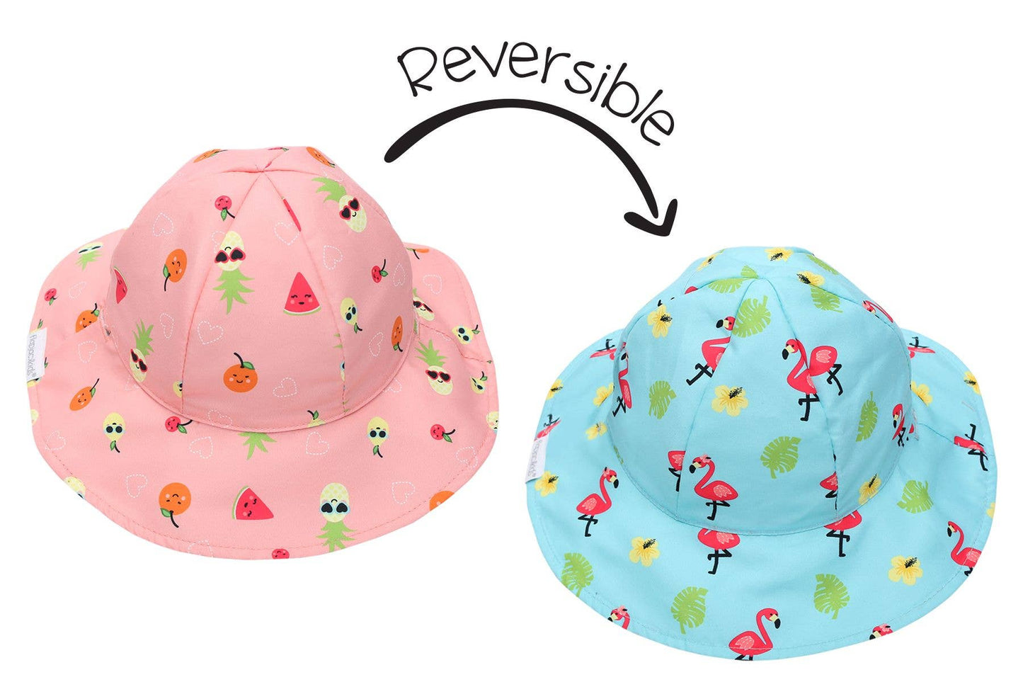 Kids Sun Hat - Flamingo/Fruit